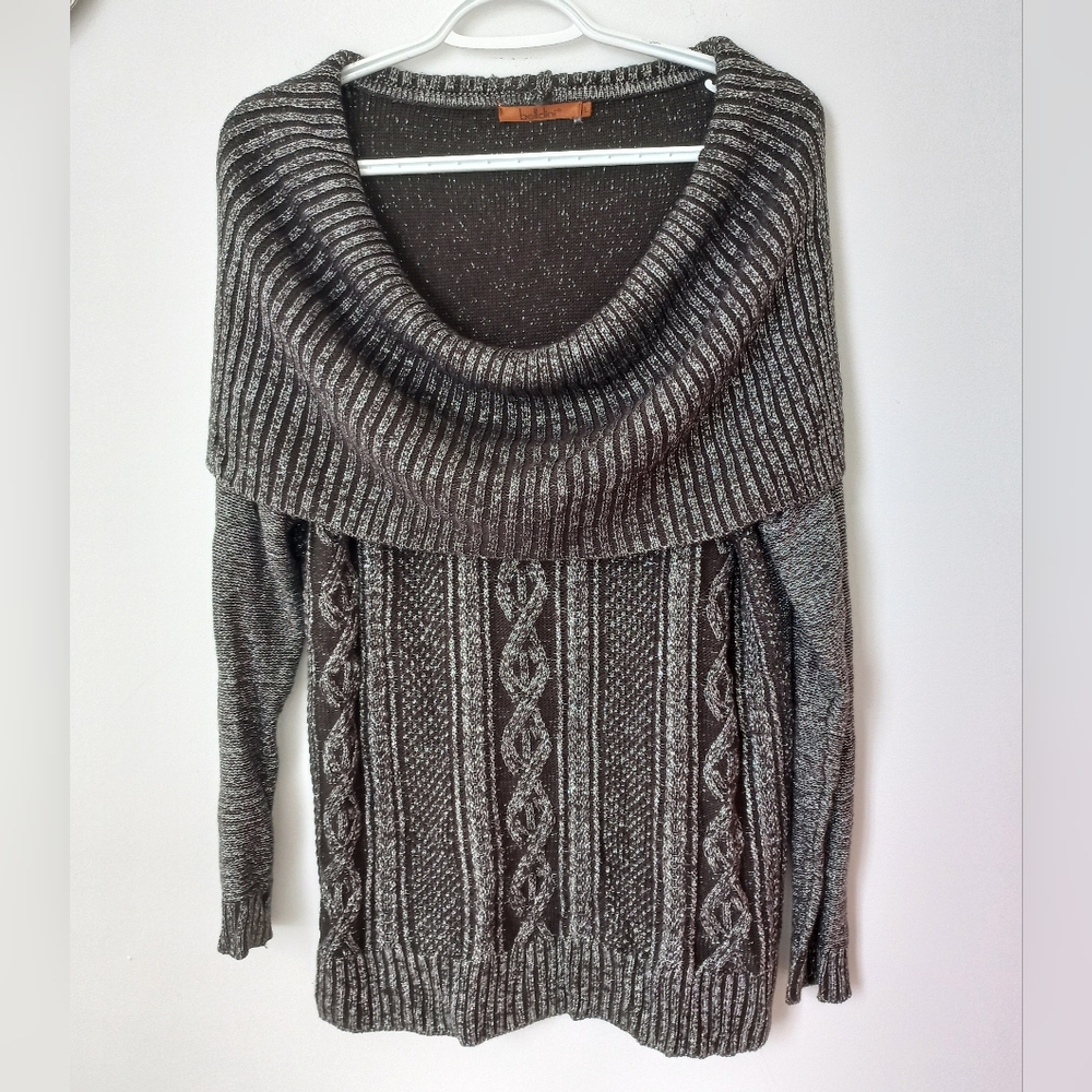 Belldini Women's Gray Cowl Neck Sweater Size L US